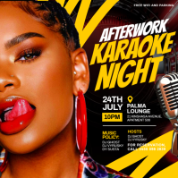 Black 3d Afterwork Karaoke Night Party Flyer For Social Media Instagram Instagram-bericht template