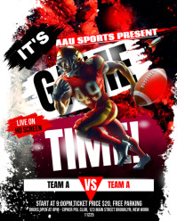 Black 3d American Football Day Tournament Instagram Portrait template