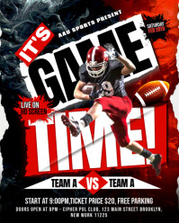 Black 3d American Football Day Tournament Instagram Portrait template