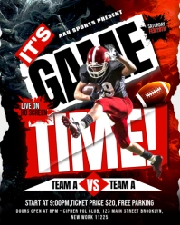 Black 3d American Football Day Tournament Instagram Portrait template