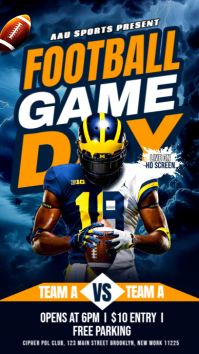 Black 3d American Football Flyer Template Instagram Story