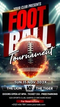 Black Football Tournament เรื่องราวบน Instagram Template