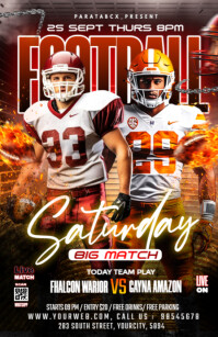 Black 3d American Football Saturday Template Tabloid