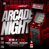 Black 3d Arcade Night Instagram Post template