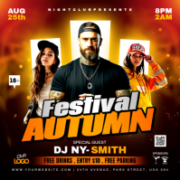 Black 3d Autumn Festival Day Party Instagram Post template