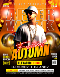 Black 3d Autumn Festival Day Party Poster/wallboard template