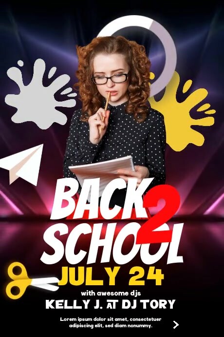 Black 3d Back To School  Poster Cartaz template