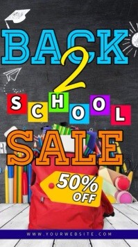 Black 3d Back To School Sale Reel Instagram template