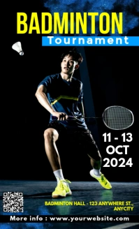 Black 3d Badminton Tournament Legal As template