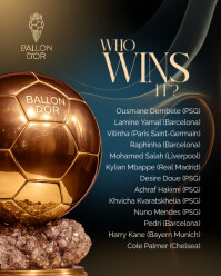 Black 3d Ballon D'or Shortlist Nominees Instagram Portrait template