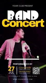 Black 3d Band Concert Reel Instagram template