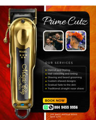 สีดำ Barber Shop Services Instagram Portrait Template