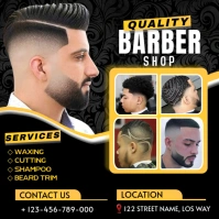 Black 3d Barbershop  Instagram Post template