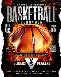 Black 3d Basketball Aau Tryout Poster/wallboard template
