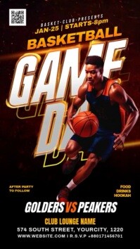 Black 3d Basketball Game Day Template Instagram Reel
