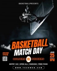 Black 3d Basketball Matchday Video Template Instagram Portrait