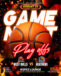 Black 3d Basketball Playoffs Game Night Livestream Teams Schedule Invitation Social Media Promotion Instagram Portrait template