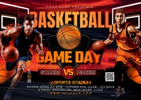 Black 3d Basketball Template Postcard 明信片