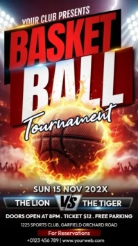 Black 3d Basketball Tournament Instagram Story Instagram-verhaal template