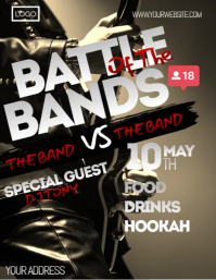 Black 3d Battle Of The Bands Volantino (us Letter) template