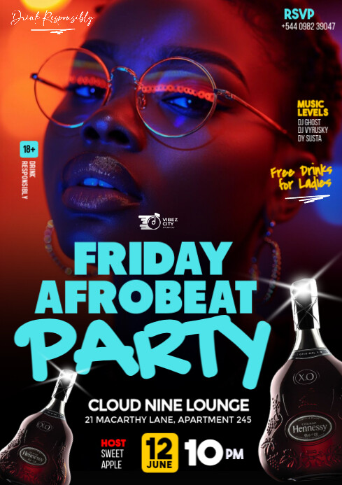 Copy of Black 3d Black 3d Afrobeat Night Club Party Event Flyer A4 A4 ...