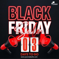 Black 3d Black Friday Countdown Square (1:1) template