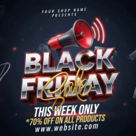 Black 3d Black Friday Sale Instagram Post template
