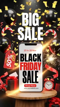 Black 3d Black Friday Sale Instagram Story template
