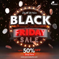 Black 3d Black Friday Sale Square (1:1) template