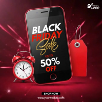 Black 3d Black Friday Sale Square (1:1) template