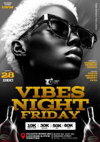 Black 3d Black Maximalist 3d Diva's Night Party Event Flyer A4 A4 template