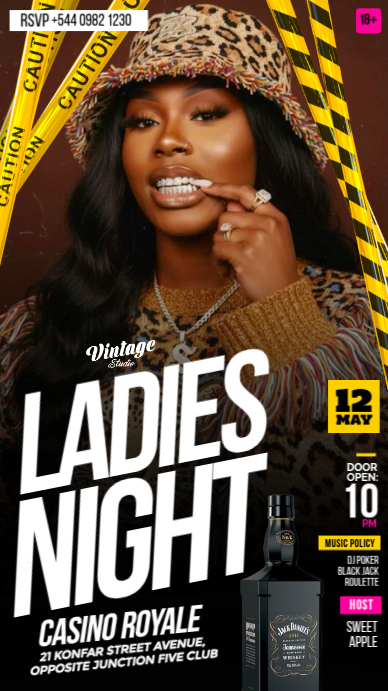 Black 3d Black Maximalist 3d Ladies Night Party Event Flyer Instagram ...