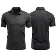 สีขาว Black Polo Shirt Square Template