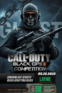 Black 3d Call Of Duty Battle Arena Poster template