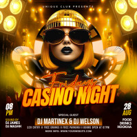Black 3d Casino Night Poster Flyer Instagram Post template