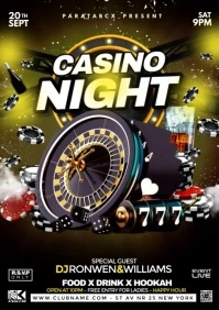 Black 3d Casino Royals  Night A3 template