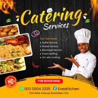 Black 3d Catering Services Online Advertiseme Instagram na Post template