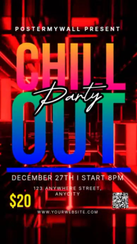 Black 3d Chillout Party Reel Instagram template