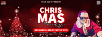 Black 3d Christmas Party Foto Sampul Facebook template