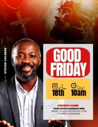 Black 3d Church Flyer Flyer (us Letter) template