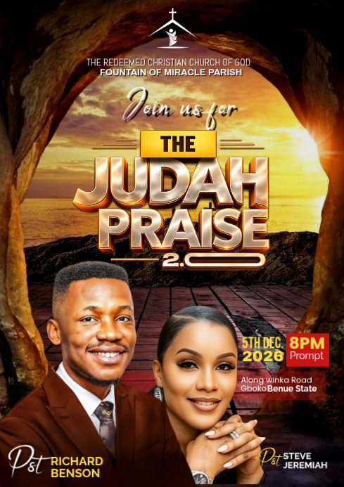 Black 3d Church Praise Event A4 Template | PosterMyWall