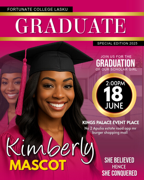 Black 3d Class Of 2025  Instagram Portrait template