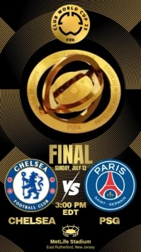 Black 3d Club World Cup Final Match Instagram Story template