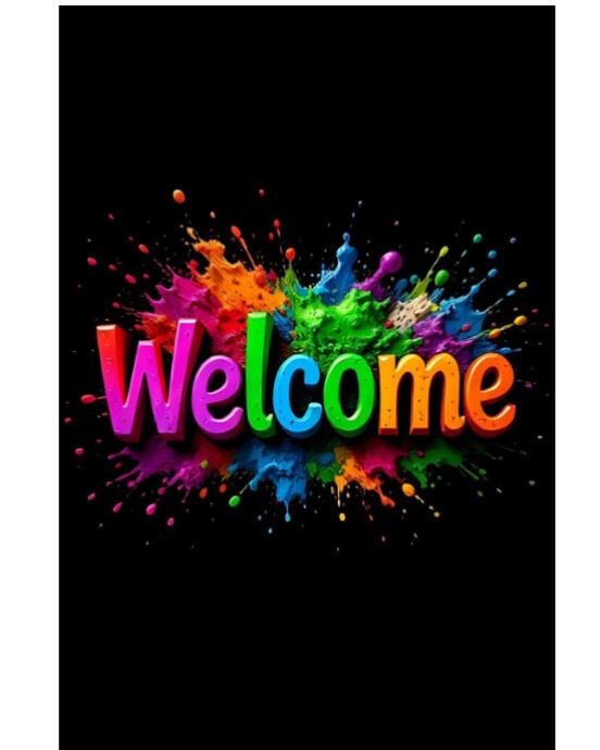 Welcome In Colour Black 3d Color Splash Welcome Poster Template Instagram Portrait ...