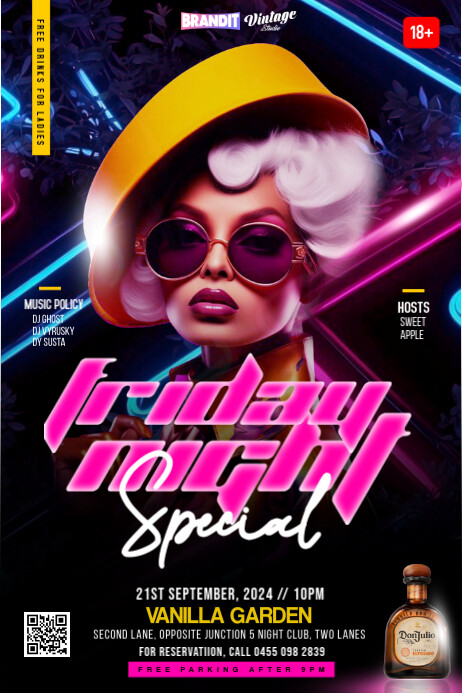 Colourful Friday Night Party Poster template