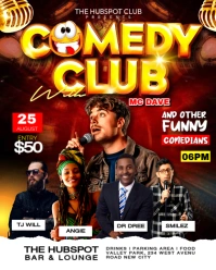 Black 3d Comedy Club Night Show Comedians Social Media Promo Editable Flyer Template Poster Maker De Instagram Portrait