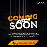 Black 3d Coming Soon Stay Tuned  Instagram Post template