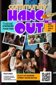Black 3d Community Hangout  Poster template