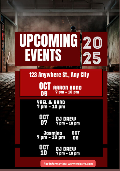 Black 3d Concert Schedule A4 template
