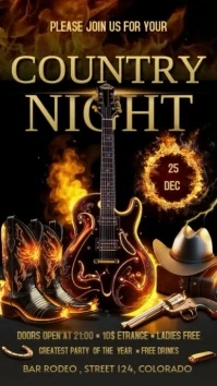 Country Night Digital Display (9:16) template